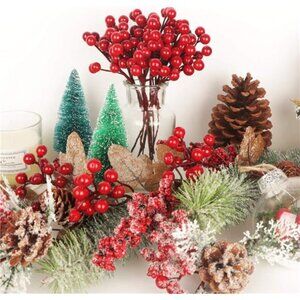 Artificial Red Berry Picks for Christmas